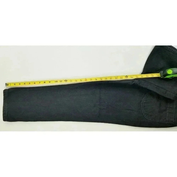 Doen Size 25X26 High Waist Black Cropped Coin Pocket Denim Cotton Jeans USA Made - Picture 6 of 12